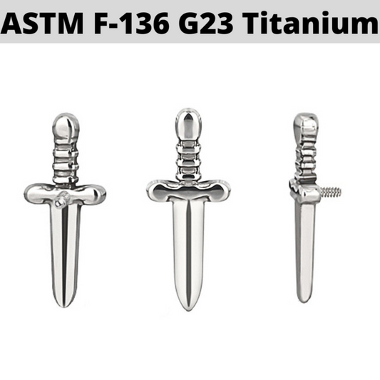 G23 Titanium Internally Threaded Sword Dagger Top