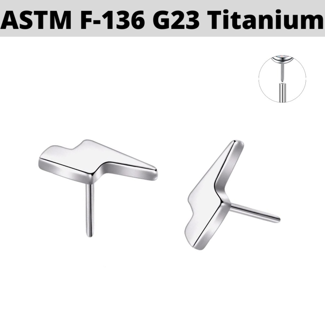 G23 Titanium Threadless Push In Lightning Bolt Top