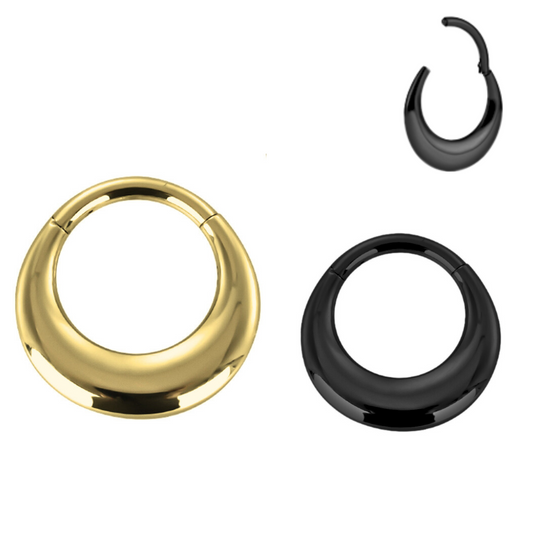 Ion Plated Steel Chunky Thick Moon Design Hinged Clicker