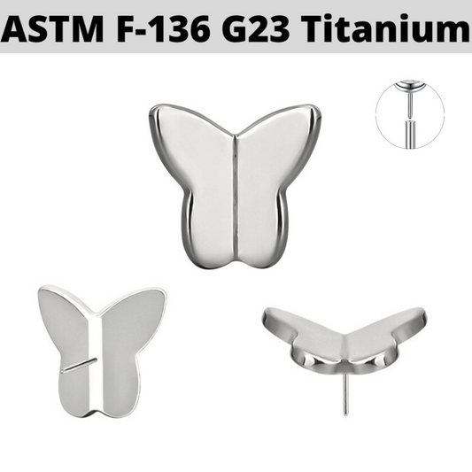 G23 Titanium Threadless Push In 3D Butterfly Top