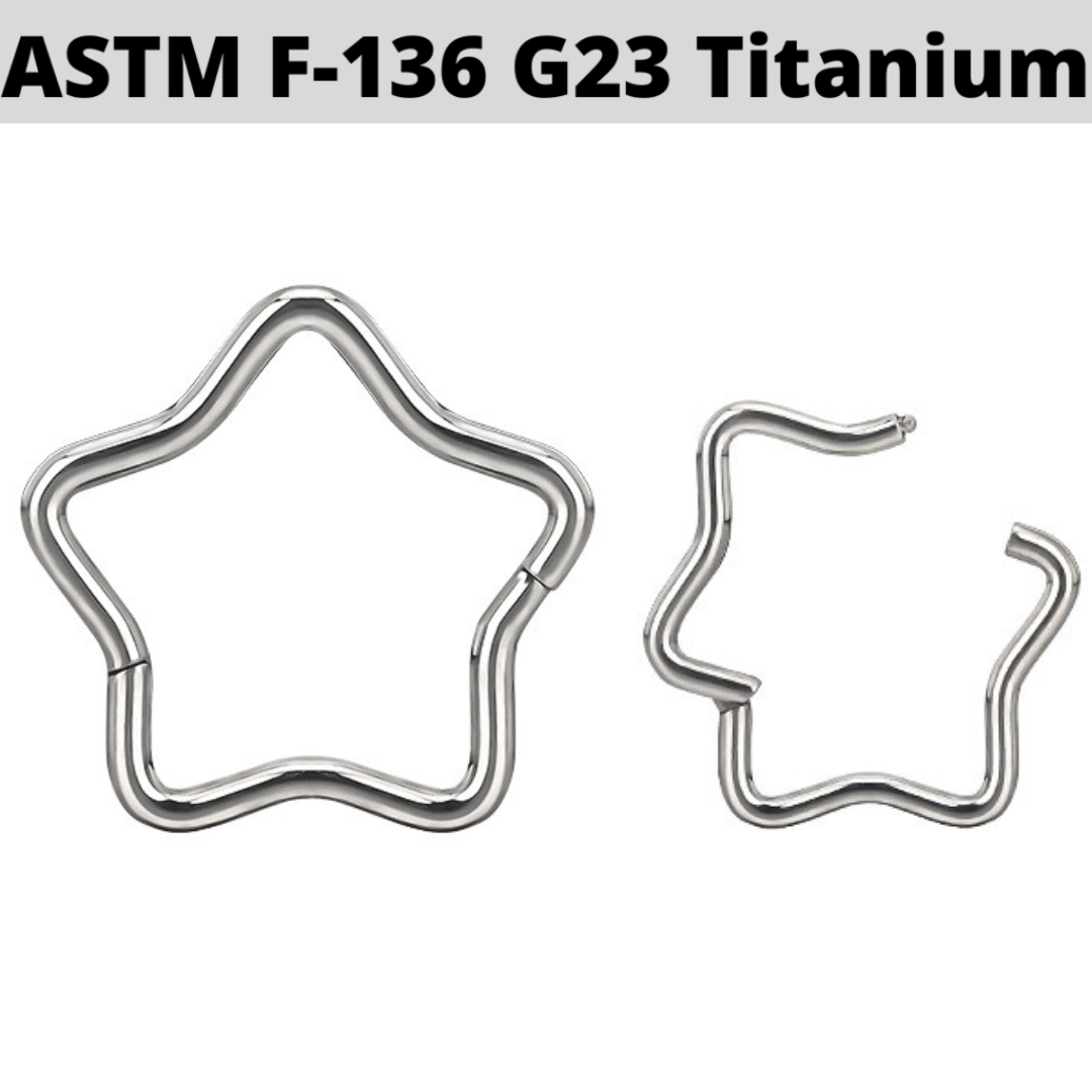 G23 Titanium Star Shape Hinged Clicker