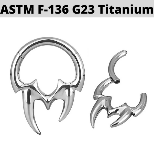 G23 Titanium Tribal Fangs Hinged Clicker