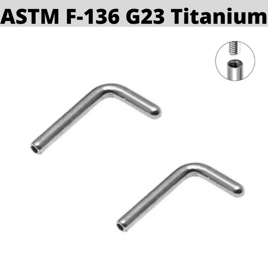 G23 Titanium Internally Threaded Nose L Bend Post Shaft
