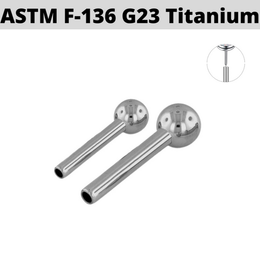 G23 Titanium Threadless Push In Barbell Shaft with Fixed Ball