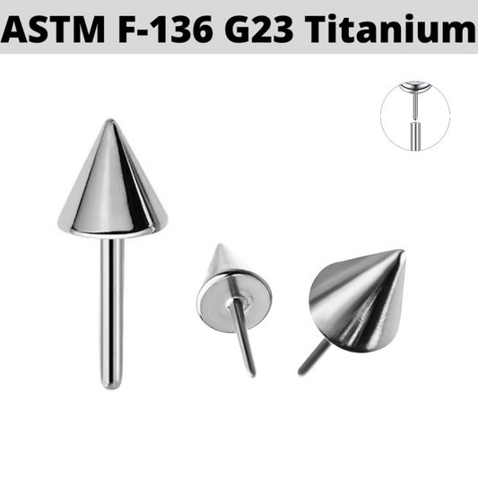G23 Titanium Threadless Push In Spike Cone Top