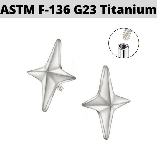 G23 Titanium Internally Threaded Four Pointed Star Top