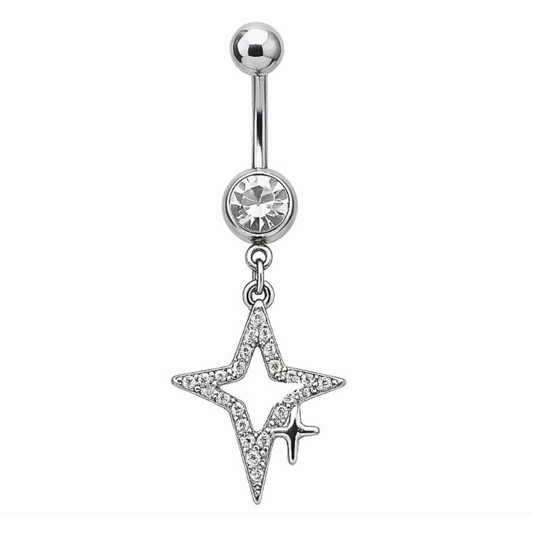 CZ Northern Stars Dangle Belly Ring