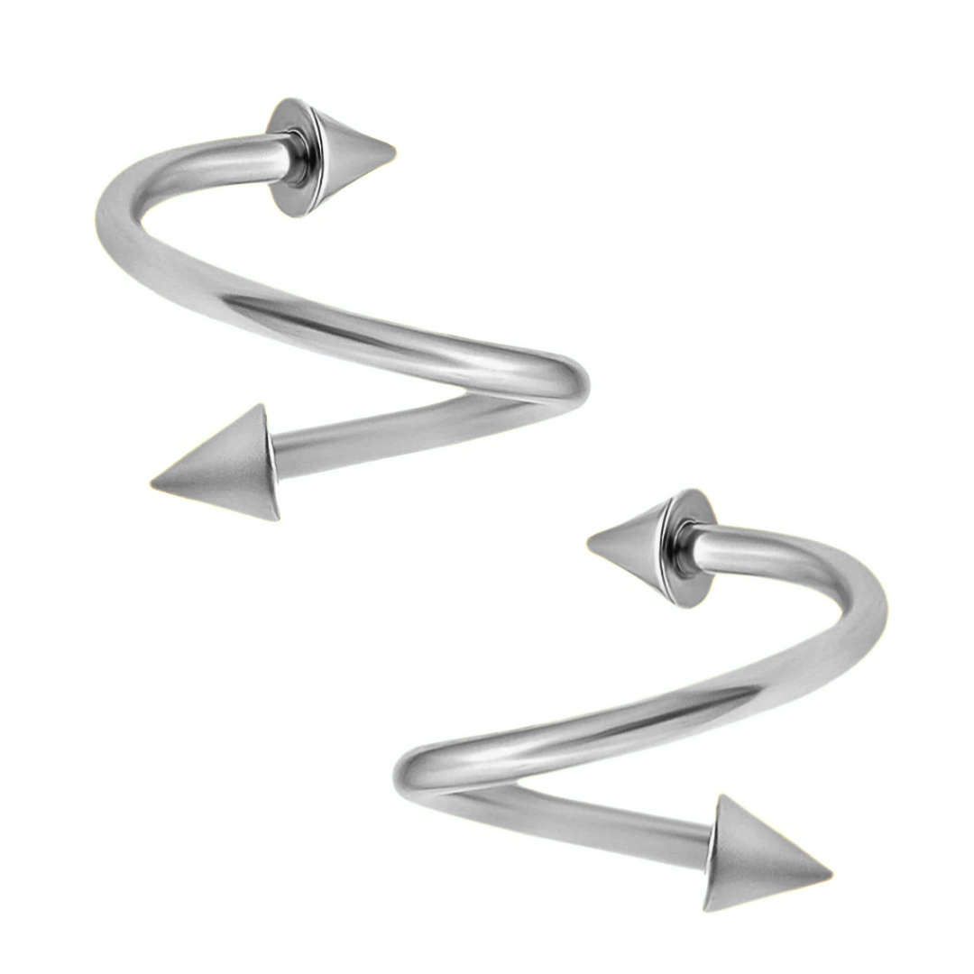 Steel Spike Cone Spiral Twister Barbell