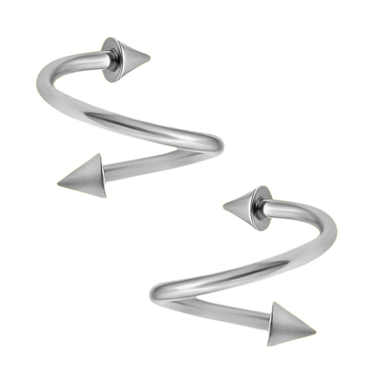 Steel Spike Cone Spiral Twister Barbell