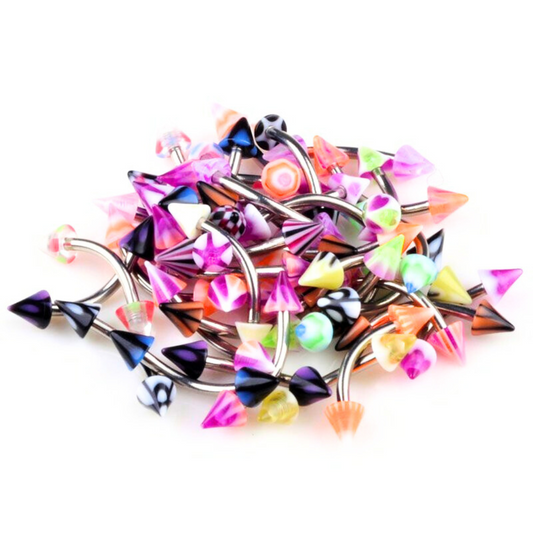 Assorted Styles Spike Curved Barbell