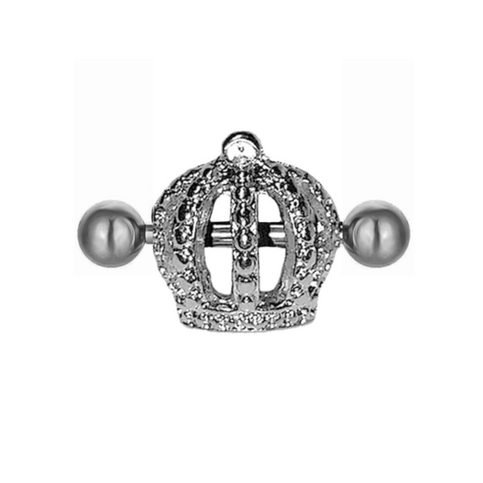 Steel Royal Crown Helix Ear Cuff Shield