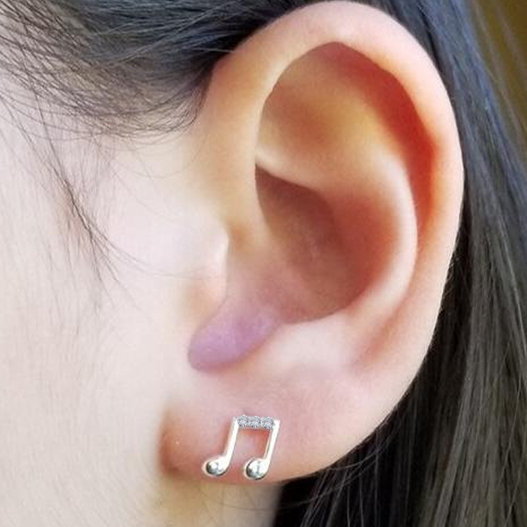 G23 Titanium Internally Threaded CZ Music Note Labret