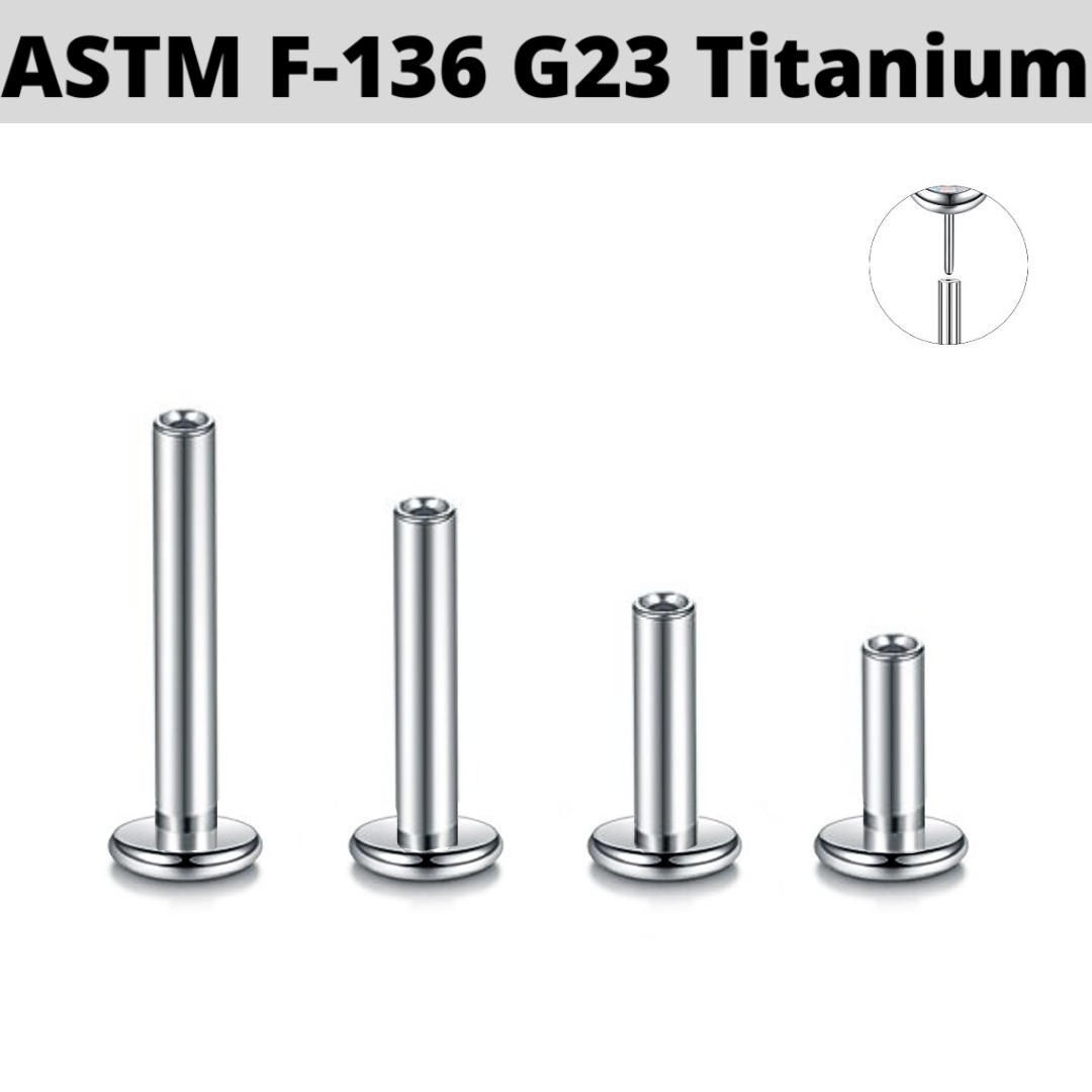 G23 Titanium 2.5mm Base Threadless Push In Labret Shaft – APM