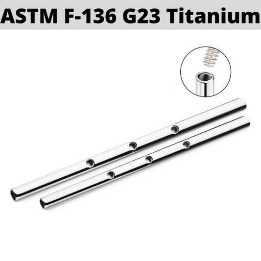 G23 Titanium Internally Threaded 3 Hole Industrial Barbell Shaft