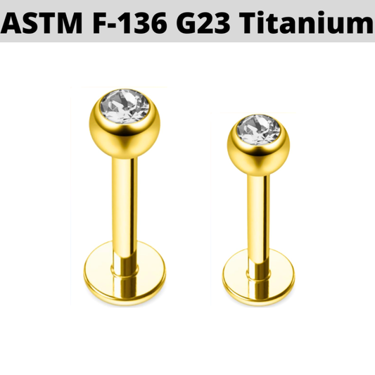 G23 PVD Titanium CZ Ball Tragus Labret