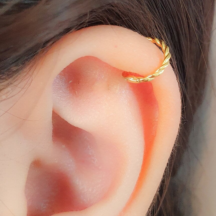 Gold Steel Braided Twisted Rope Ion Plated Hinged Clicker
