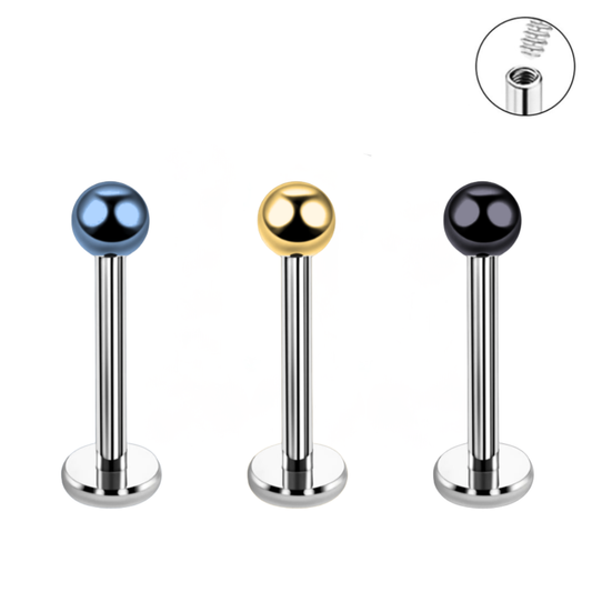 16G Internally Threaded 2mm Top Ion Plated Ball Labret