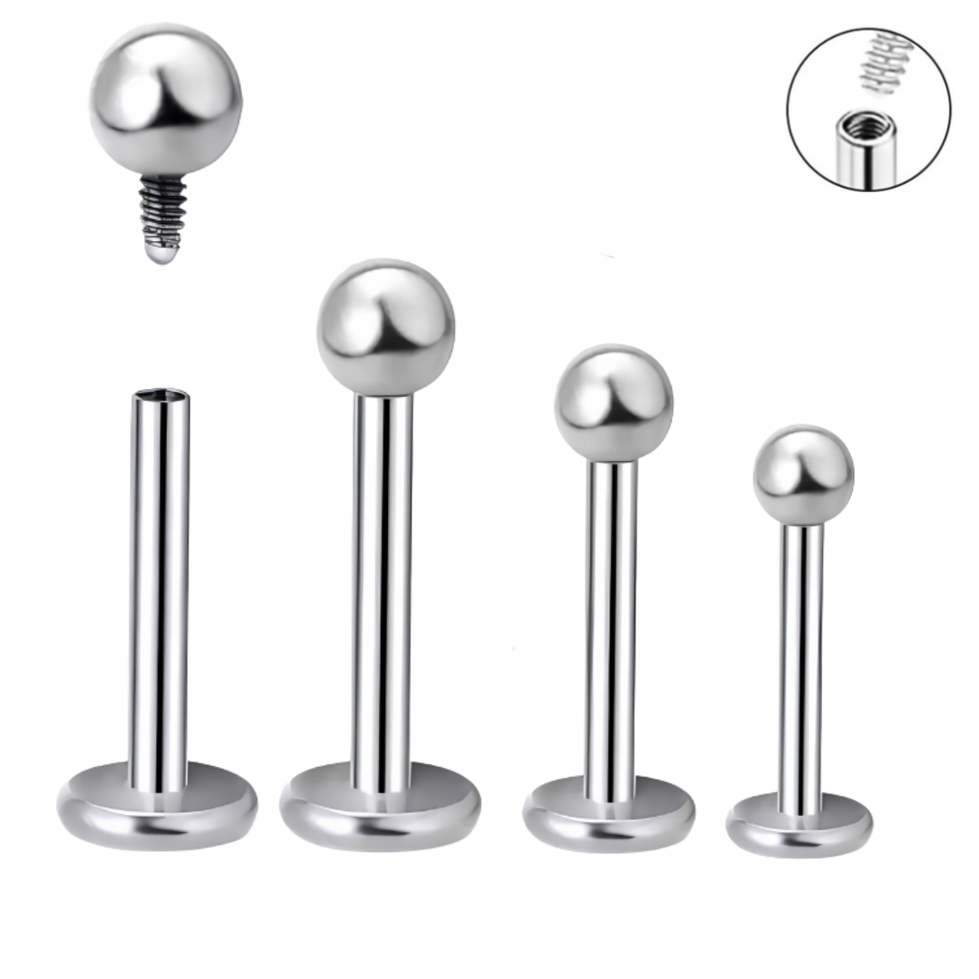 Steel Internally Threaded Ball Tragus Labret