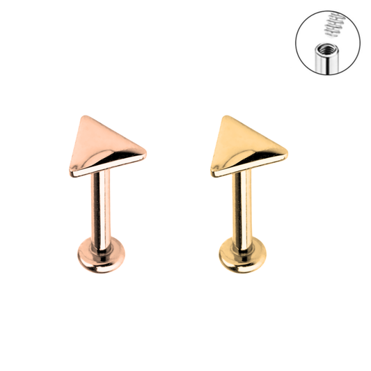 16G Triangle Internally Threaded Ion Plated Tragus Labret