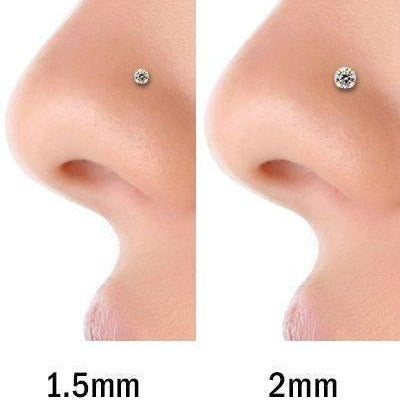 Silver Prong Set CZ Nose Stud with Display Case