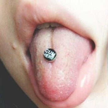 XXX Bad Word Logo Tongue Rings