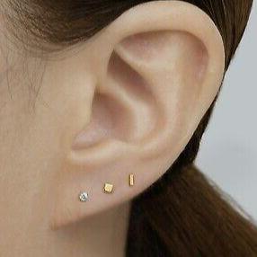 16G Square Internally Threaded Ion Plated Tragus Labret