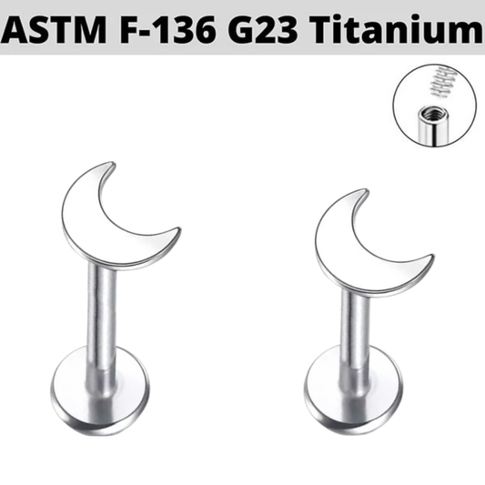 G23 Titanium Moon Internally Threaded Tragus Labret