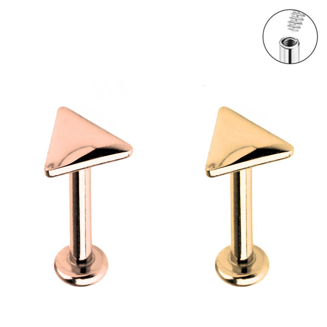 16G Triangle Internally Threaded Ion Plated Tragus Labret