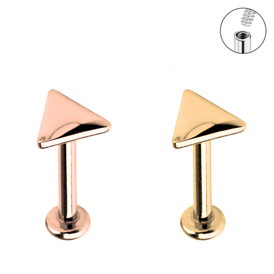 16G Triangle Internally Threaded Ion Plated Tragus Labret
