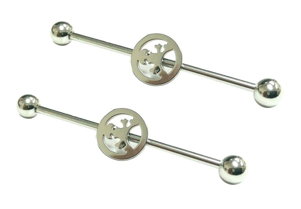 Steel Skull Logo Industrial Barbell