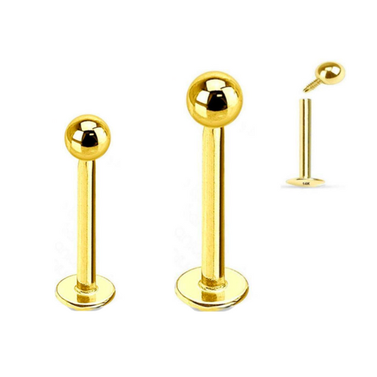 G23 Gold PVD Titanium Internally Threaded Ball Labret