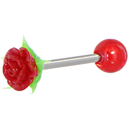 Silicone Red Rose Barbell