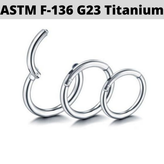 G23 18G Titanium Hinged Segment Clicker Ring