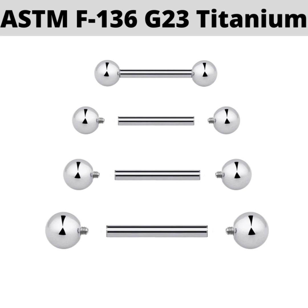 G23 Internally Threaded 14G Titanium Barbell