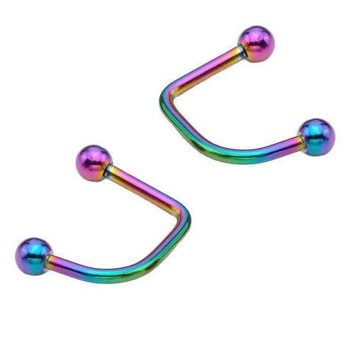 16G Rainbow Ion Plated Ball Lippy Loop Labret