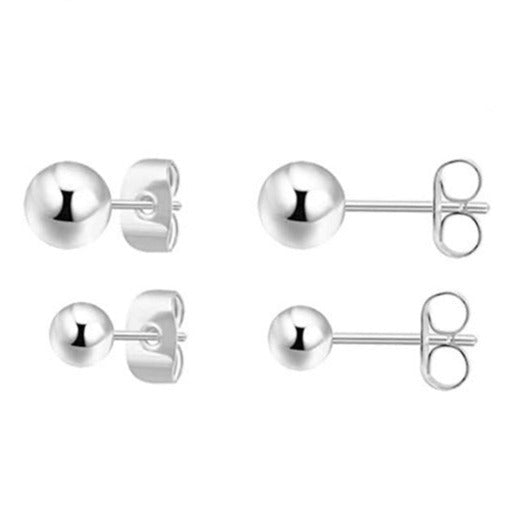 PAIR of G23 Titanium Solid Ball Stud Earrings