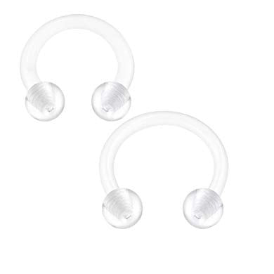16G Clear Flexible Ball Horseshoes Retainer