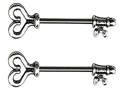 Steel Heart Key Nipple Barbell