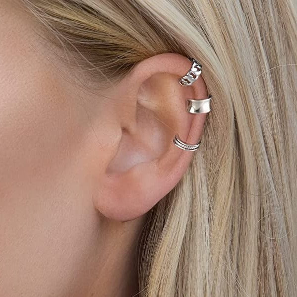 Steel Logo Ear Cuff Cartilage Hoop