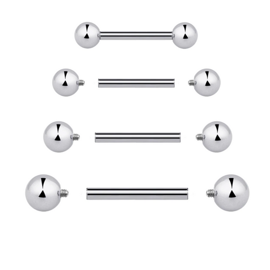 14G Internally Threaded Steel Barbell