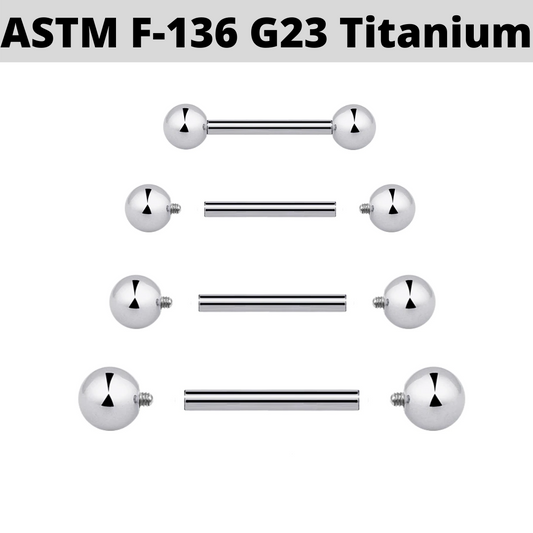 G23 Internally Threaded 16G Titanium Micro Barbell