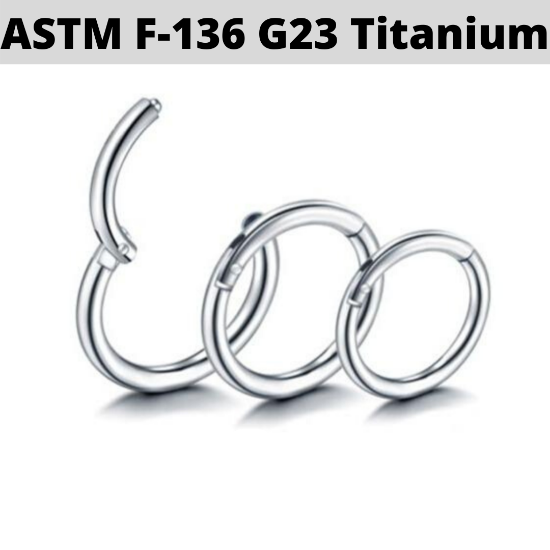 G23 16G 14G Titanium Hinged Segment Clicker Ring