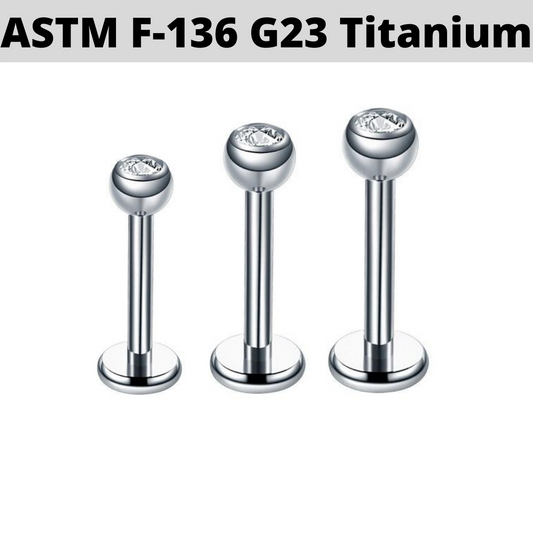 G23 Titanium CZ Gem Labret