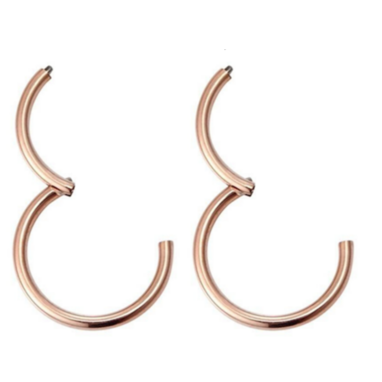 Rose Gold Ion Plated Hinged Segment Clicker Ring