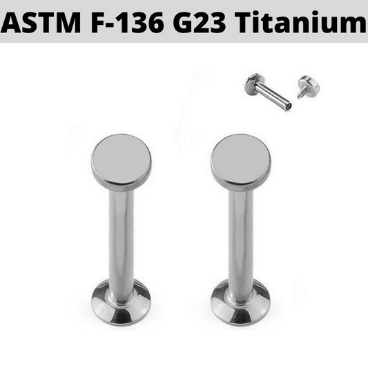 G23 Titanium 4mm Disc Internally Threaded Tragus Labret