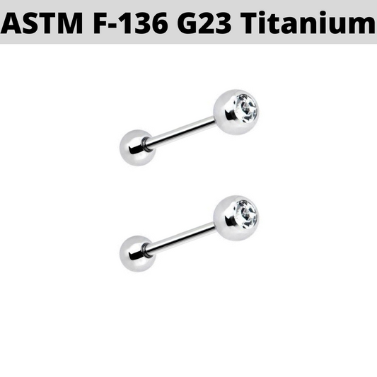 G23 Titanium 16G Single Gem Micro Barbell