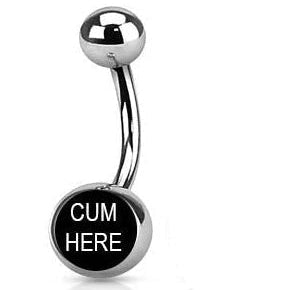 Bad Word Cum Here Logo Belly Ring