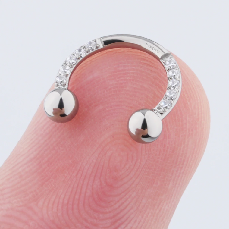 G23 Titanium 16G Paved CZ Horseshoe