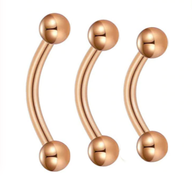 Rose Gold Ion Plated Ball Curved Barbell