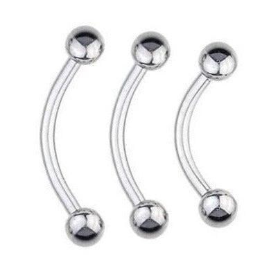18G Steel Ball Curved Barbell